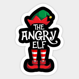 Angry Elf Matching Family Christmas Sticker